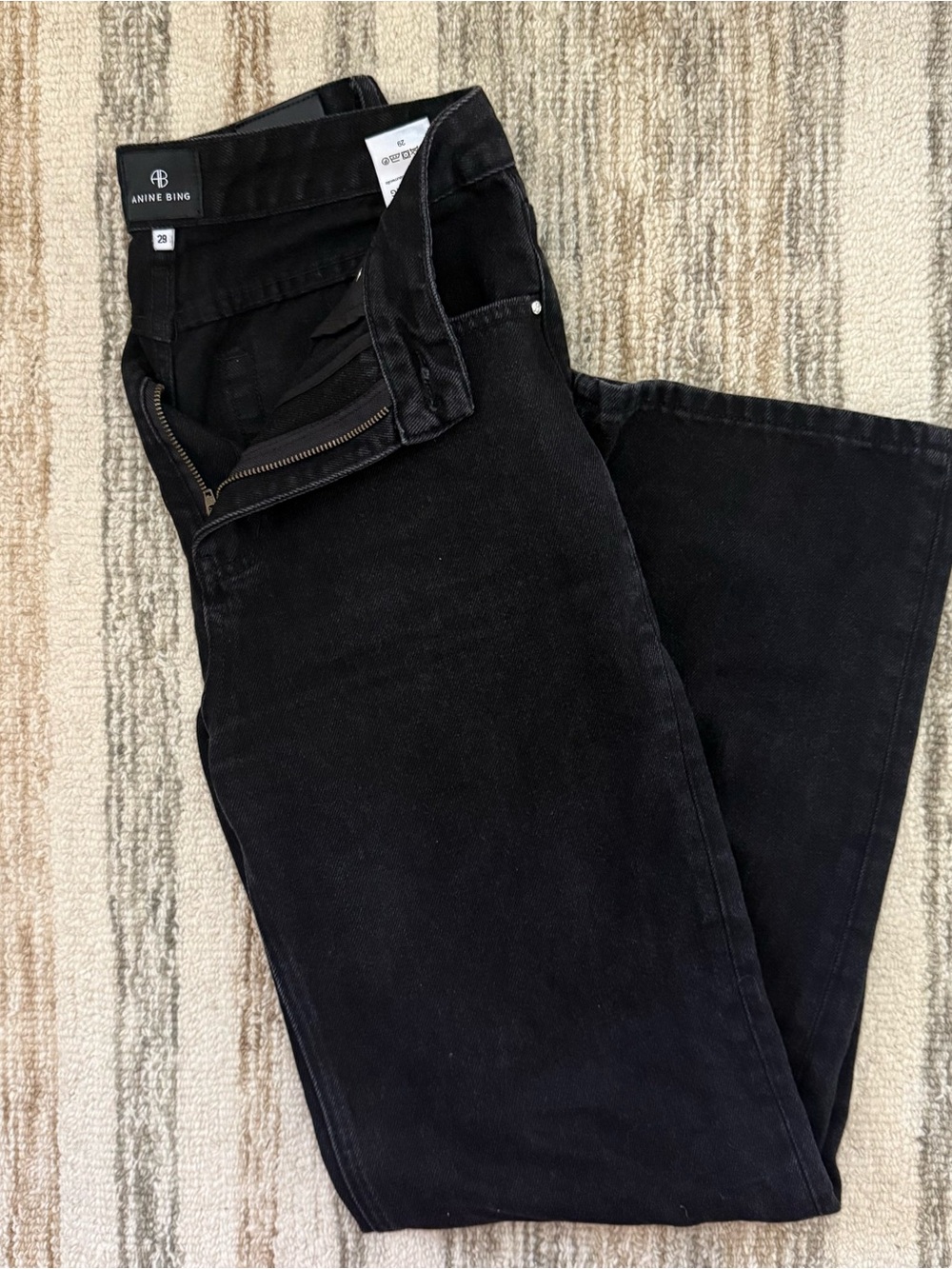 Anine Bing Black Straight Jeans
